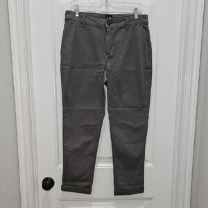 GAP Charcoal Gray Relaxed Girlfriend Chino Pants